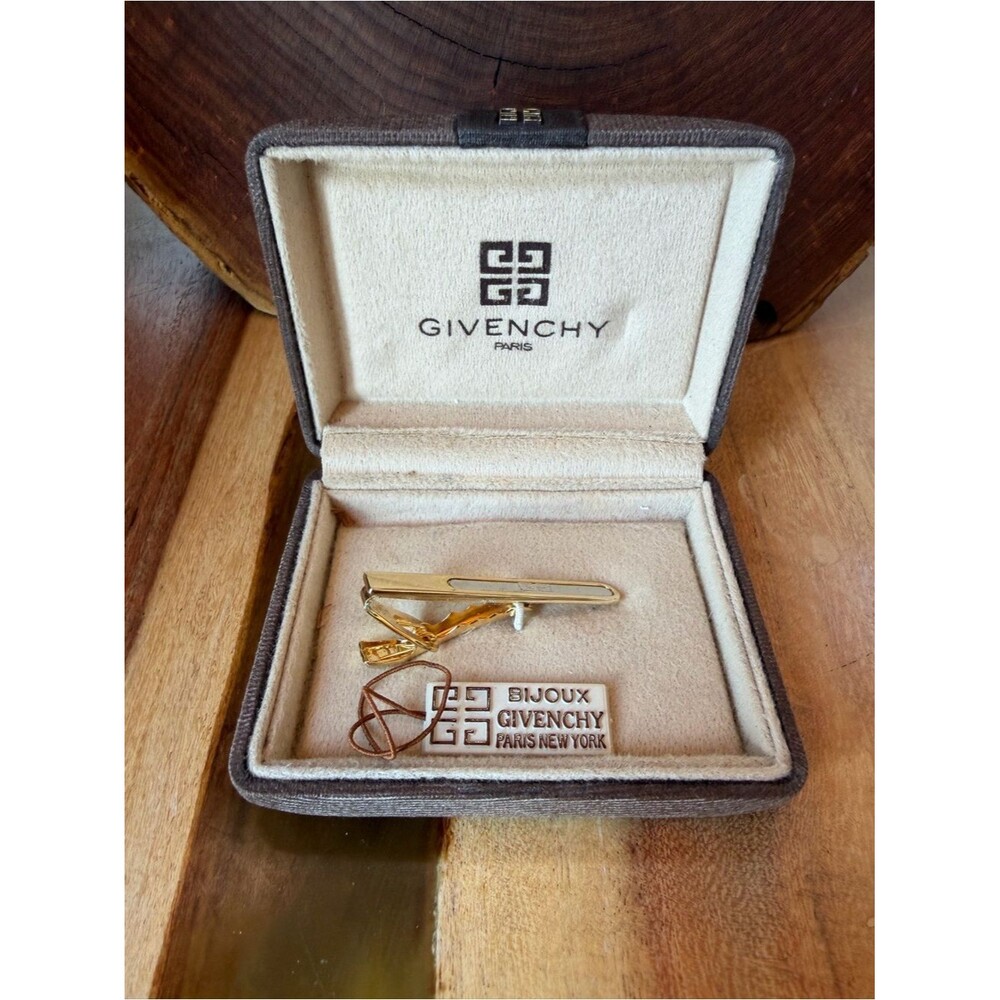 Vintage Givenchy Gold Tie Clip with tag and box